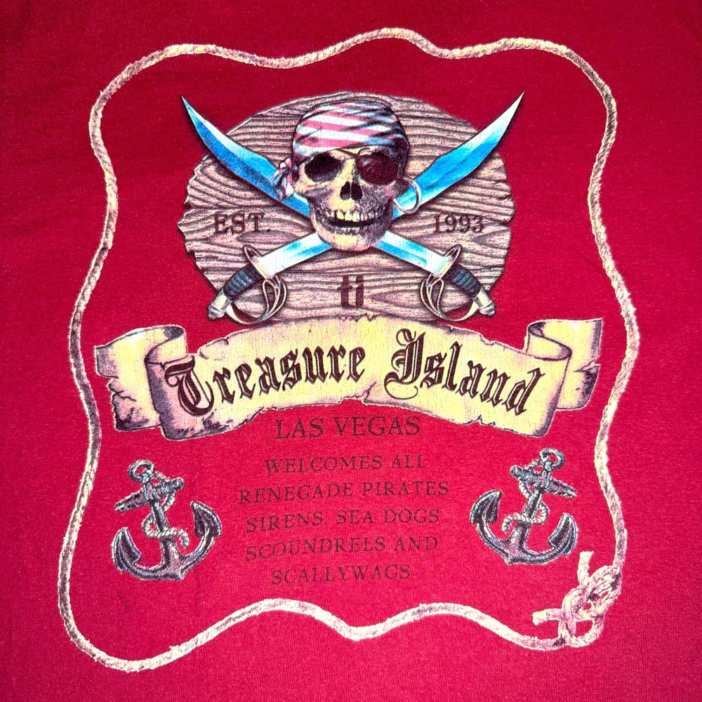 RARE Vintage Treasure Island Las Vegas Shirt - Minor Stains